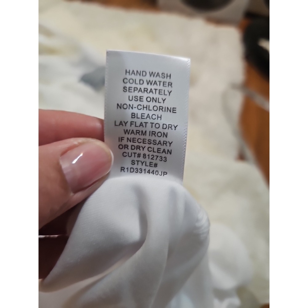 Rabbit Rabbit Rabbit Designs White Chevron Lace Midi‎ Dress Ruffled HEM 16 - Picture 10 of 10